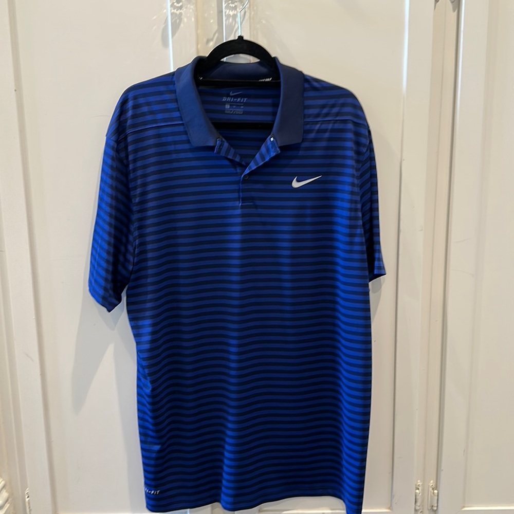 Nike Dri-fit men’s blue polo golf shirt